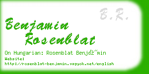 benjamin rosenblat business card